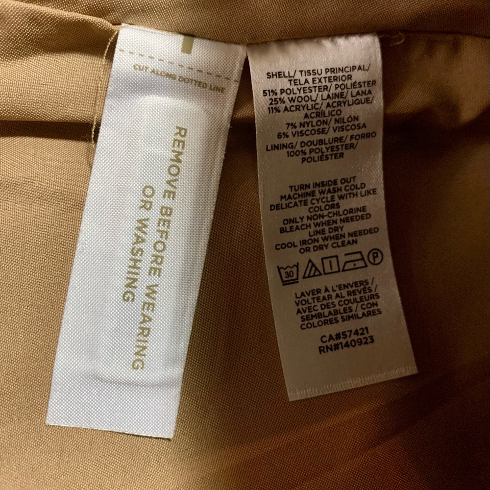 LOfT Tan Wool Skirt SZ 2 NWOT - Picture 5 of 7